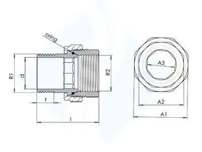 1'' Straight Radiator Gland