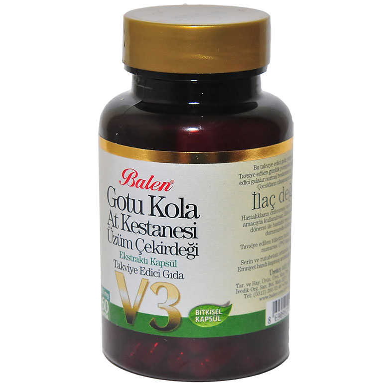 Gotu Kola Horse Chestnut Grape Seed Extract V3 60 Capsules