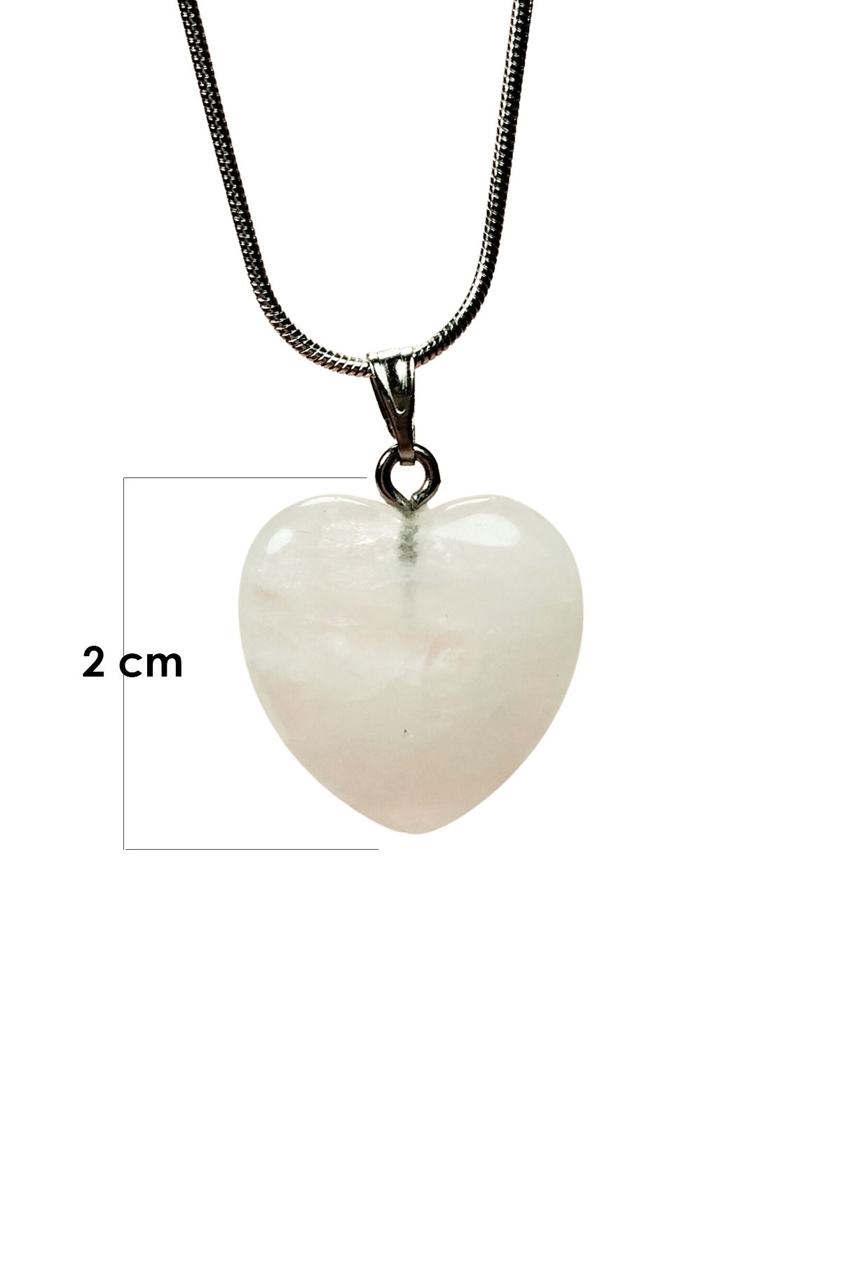 Pink Quartz Natural Stone Handmade Pendant with Chain: 2 cm Chain: 20 cm Boxed