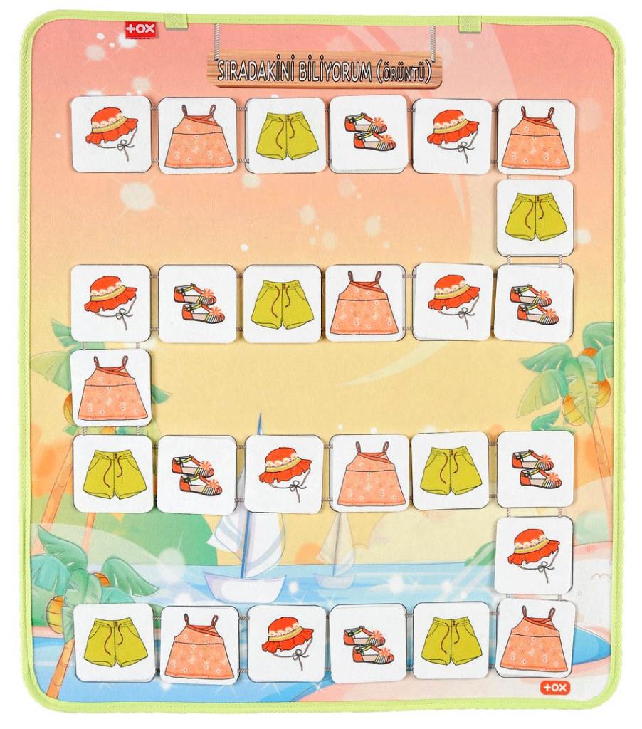 4 Set - 114 Pieces I Know What's Next (Summer, Winter) and Big and Small Game (Animal, Fruit) Felt Velcro Wall Boards, Educational Toy