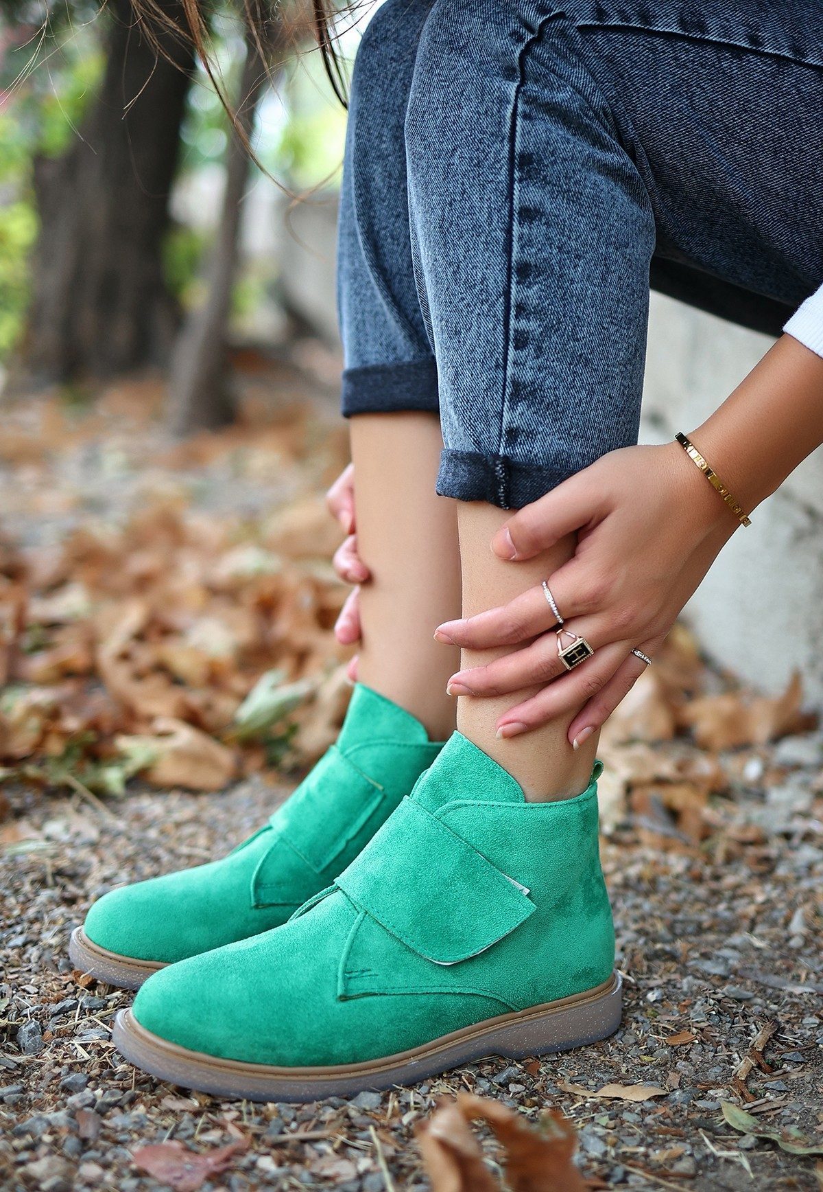 Green Suede Boots