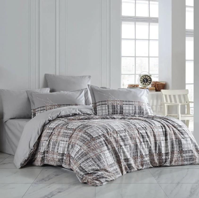 Double Poplin Duvet Cover Lucia Gray