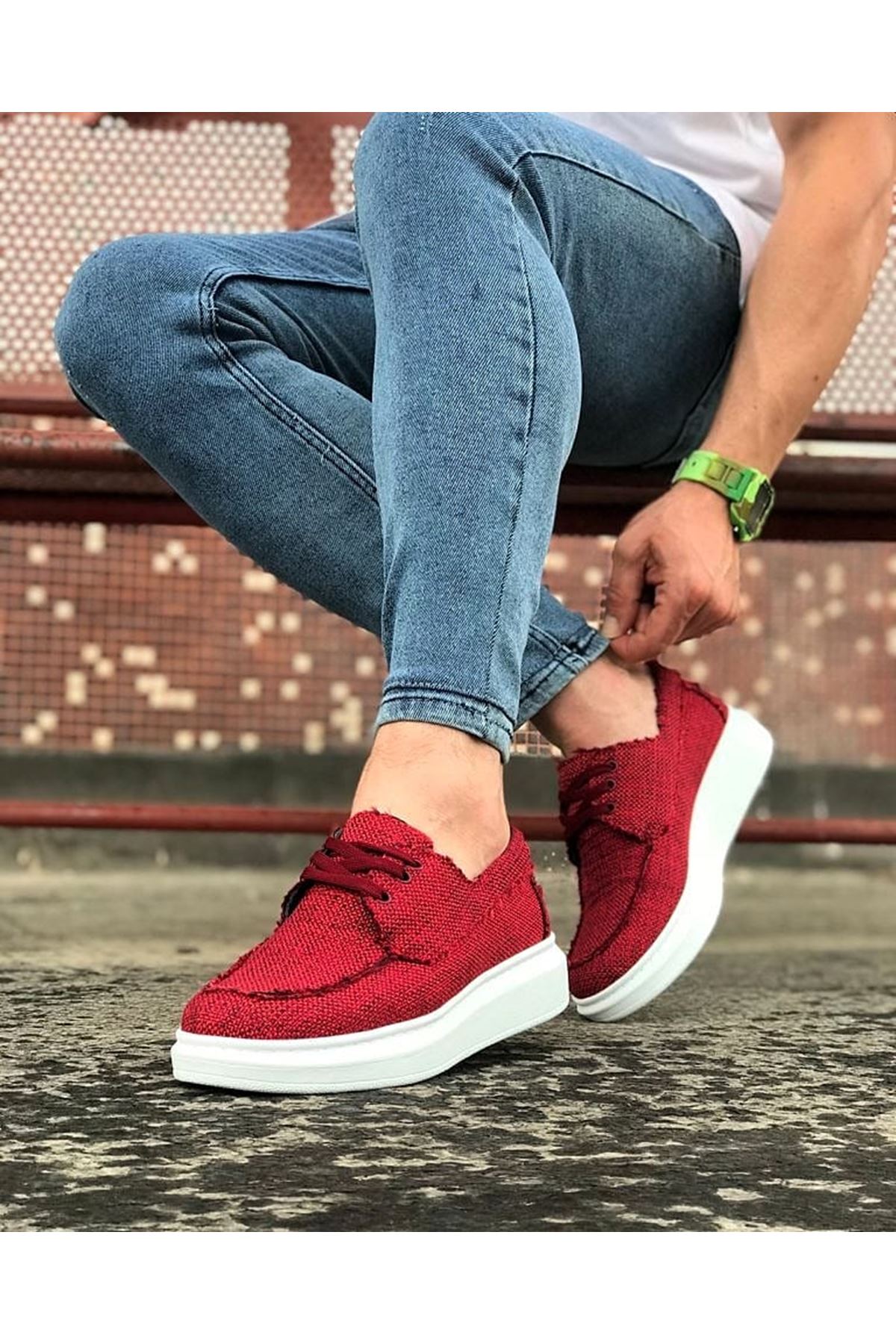 Burgundy Men's Casual Shoes