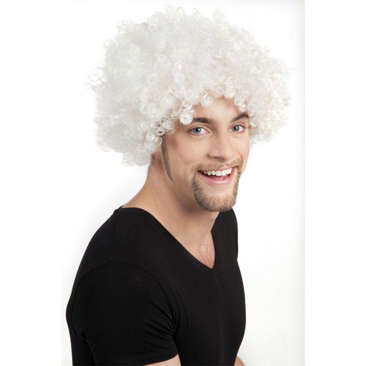 White Color Curly Afro Bonus Wig