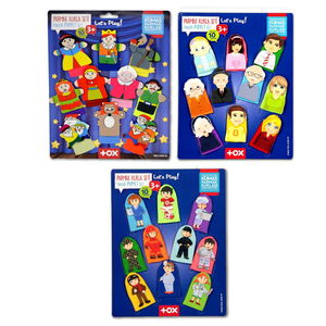 3 Set - 30 Pieces Fairy Tale Heroes, Professions and Family Members Finger Puppet