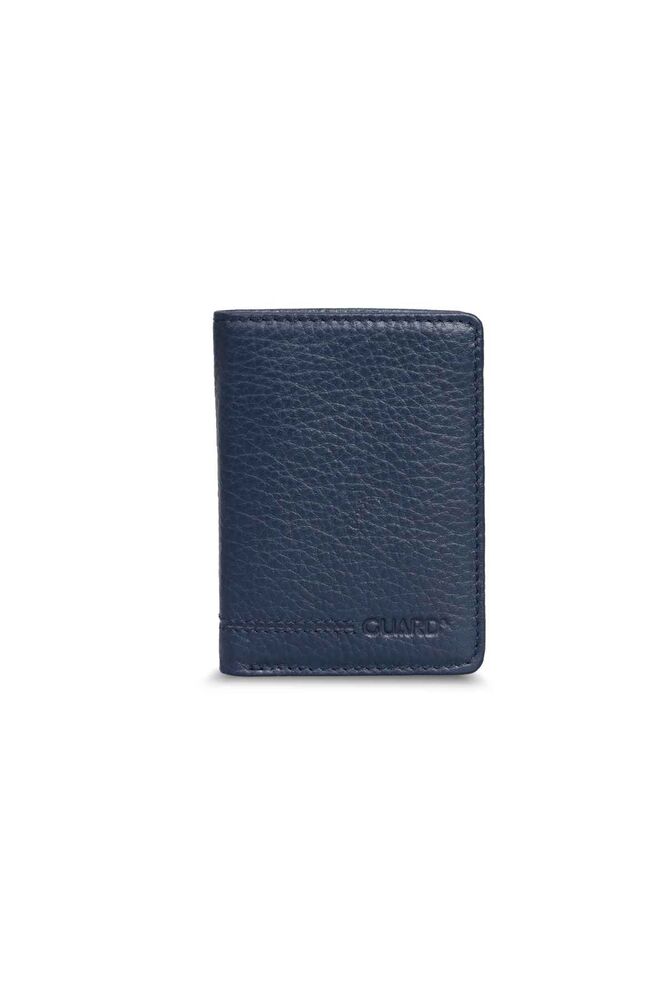 Extra Slim Navy Blue Genuine Leather Men's Wallet