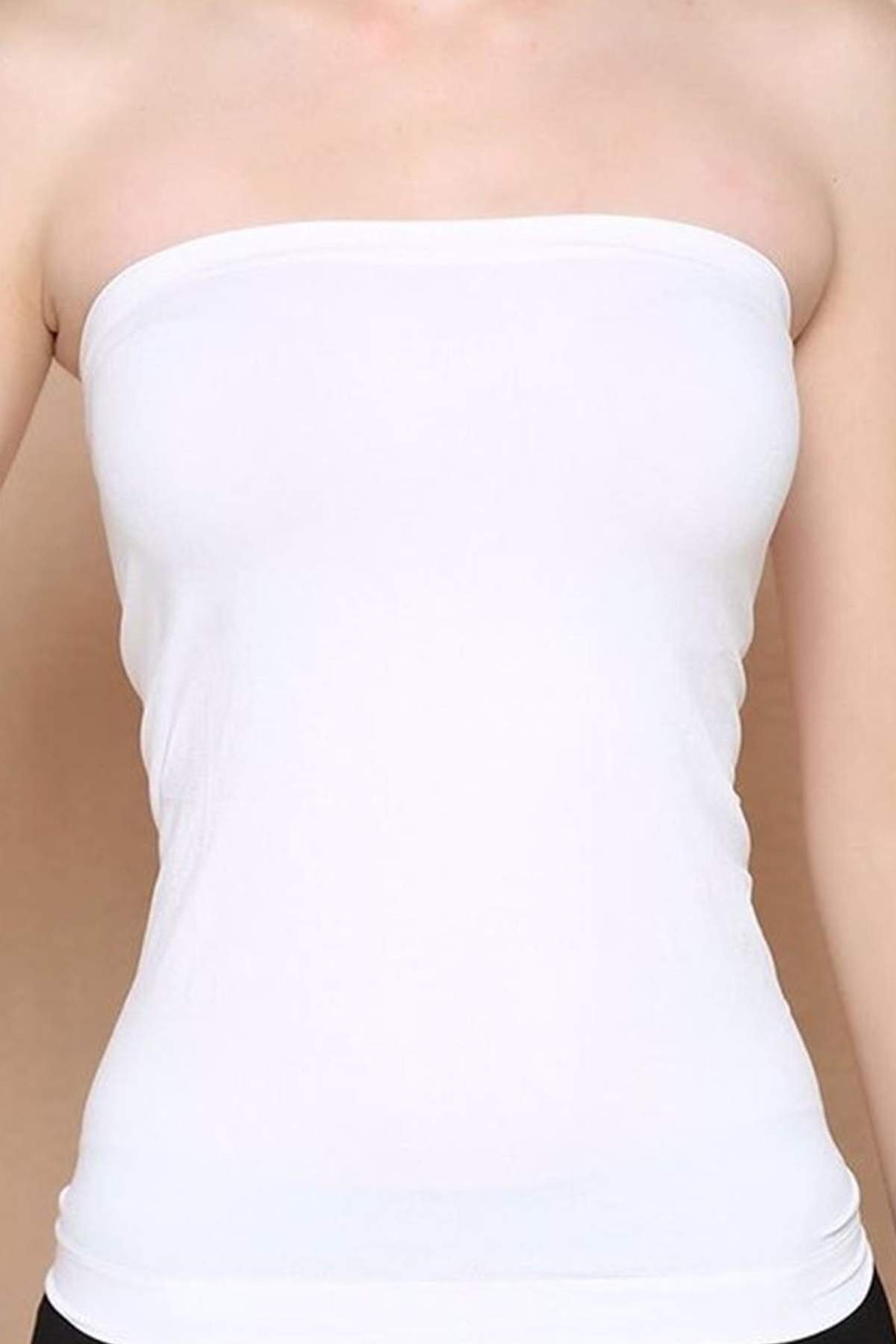 Elite Life Women's Seamless Strapless Women's White Tank 852