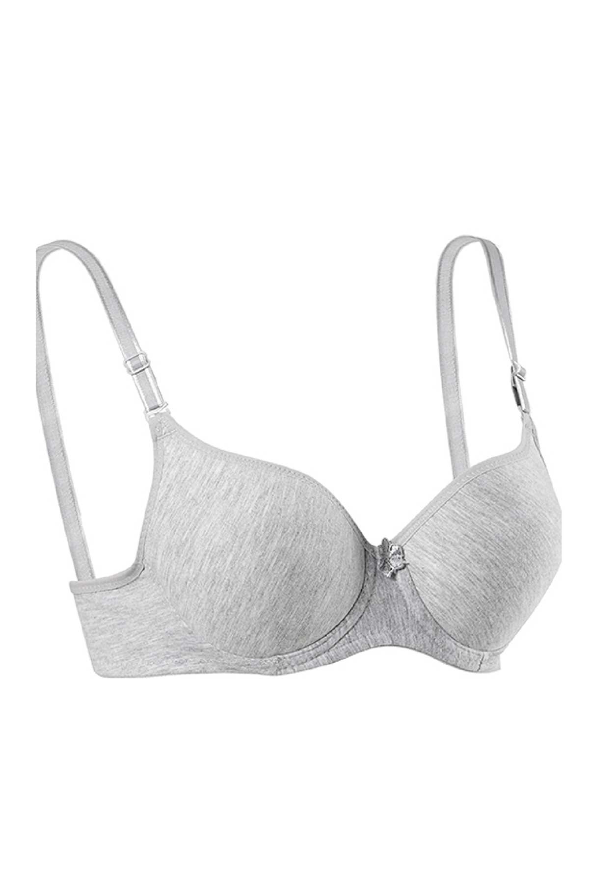 Silicone Unsupported Wire Flat Empty Bra Gray