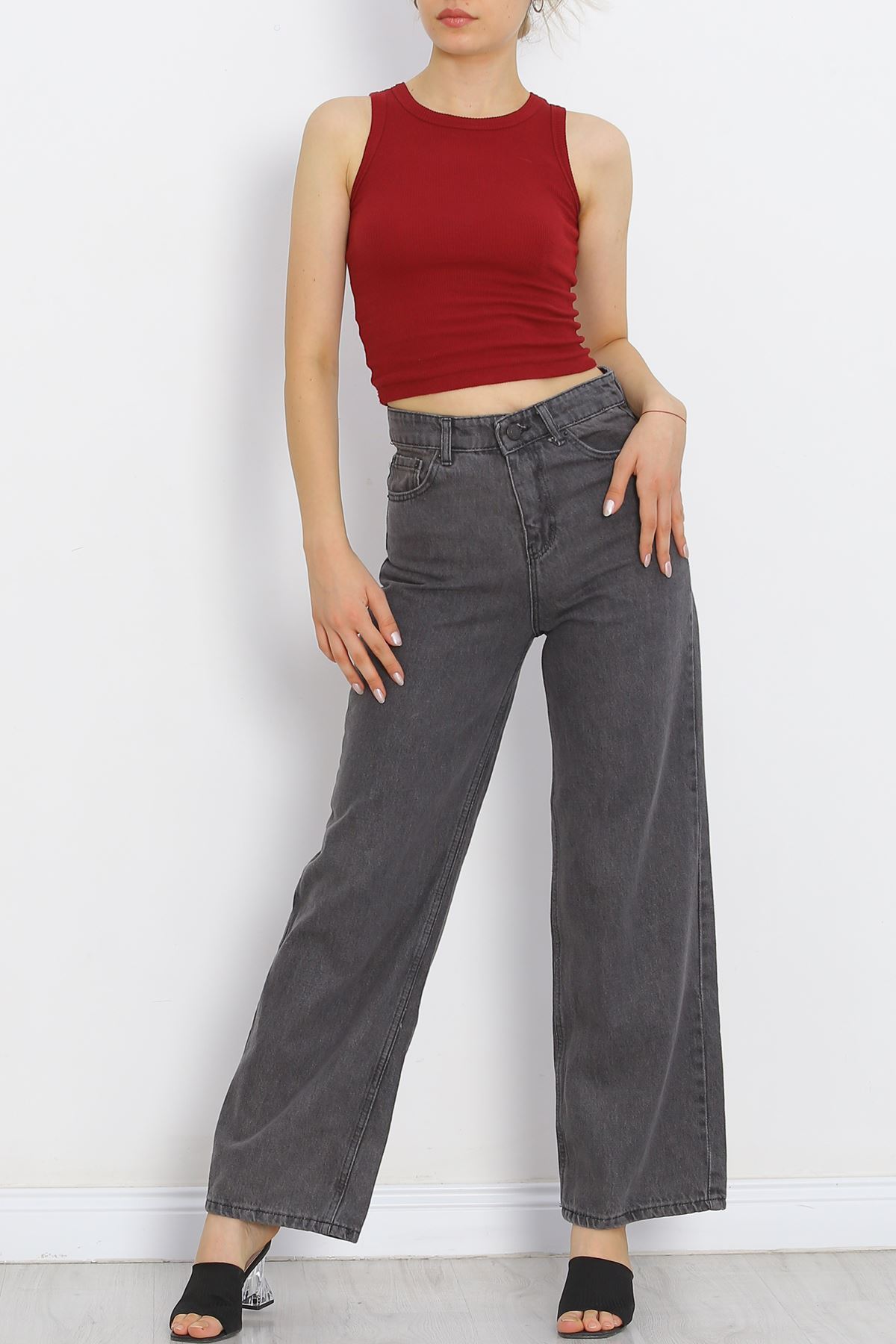 Palazzo Jeans Pants Açıkfüme3