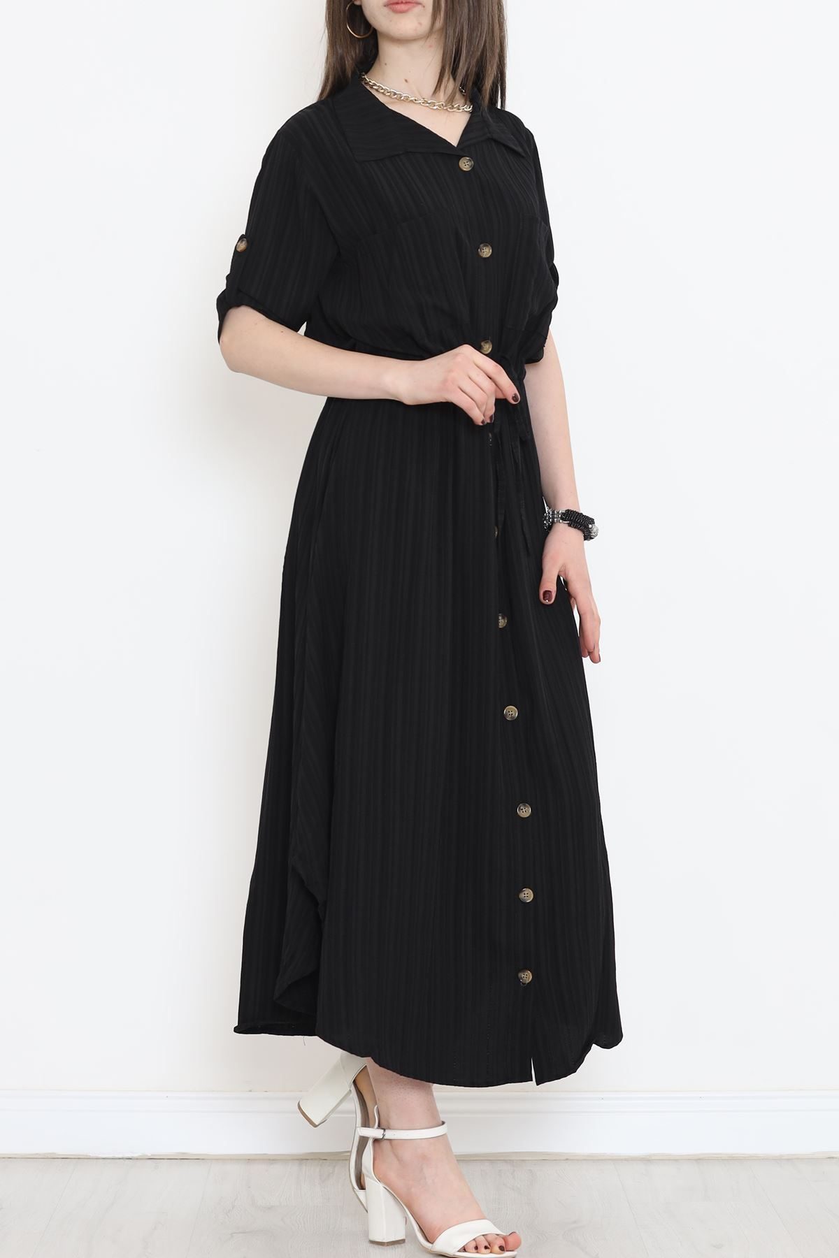 Double Pocket Dress Black