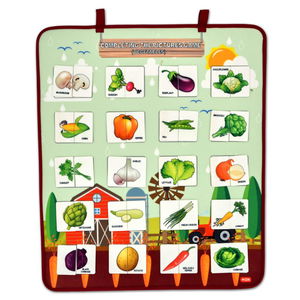 English Part-Whole Vegetables Matching Game Felt Velcro Wall Board , Educational Toy