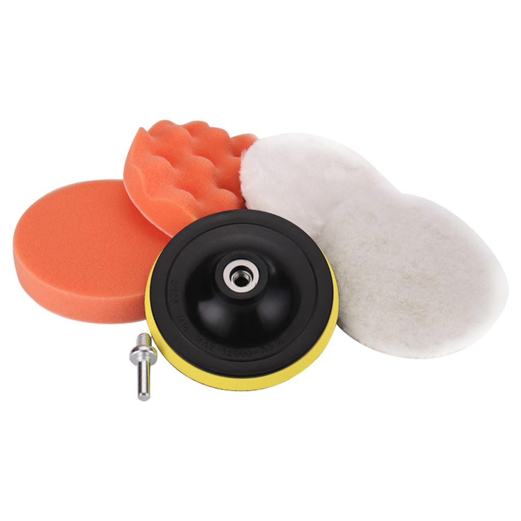 6 Piece Auto Polish Polishing Brush Set 12.5 Cm Large Size Disc Attachment Headlight Hood Rim Polishing Brush Set