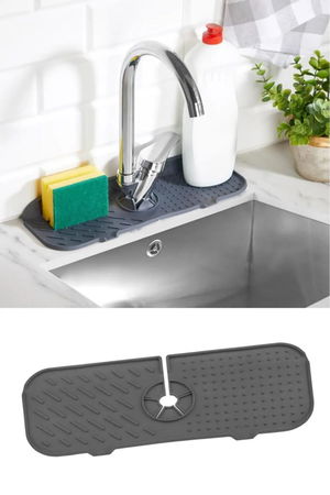 Flexible Faucet Sink Mat - Kitchen Bathroom Faucet Water Holder Dish Sponge Mat