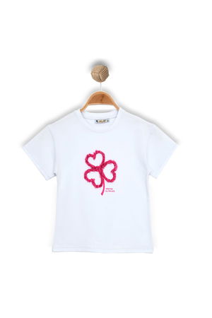 3-7 Years Flower Embroidered T-Shirt White