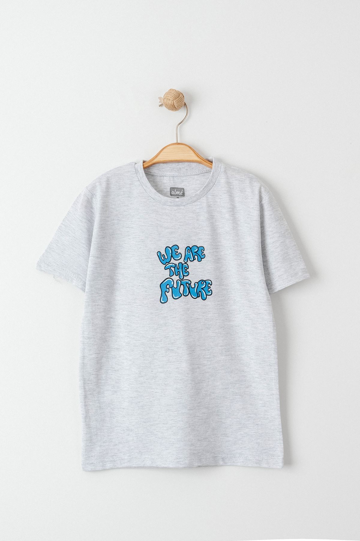 3-7 Years Printed Kids T-Shirt Gray