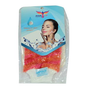 Rubberized Hand Slip-on Soft Glove Bath Fiber Pink-Orange 20x10 Cm