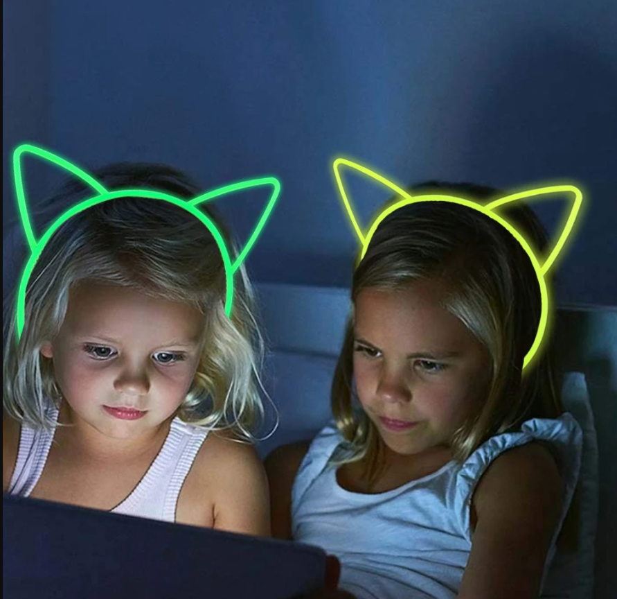 Glow In The Dark Glow Cat Ear Cat Crown Colorful 6Pcs