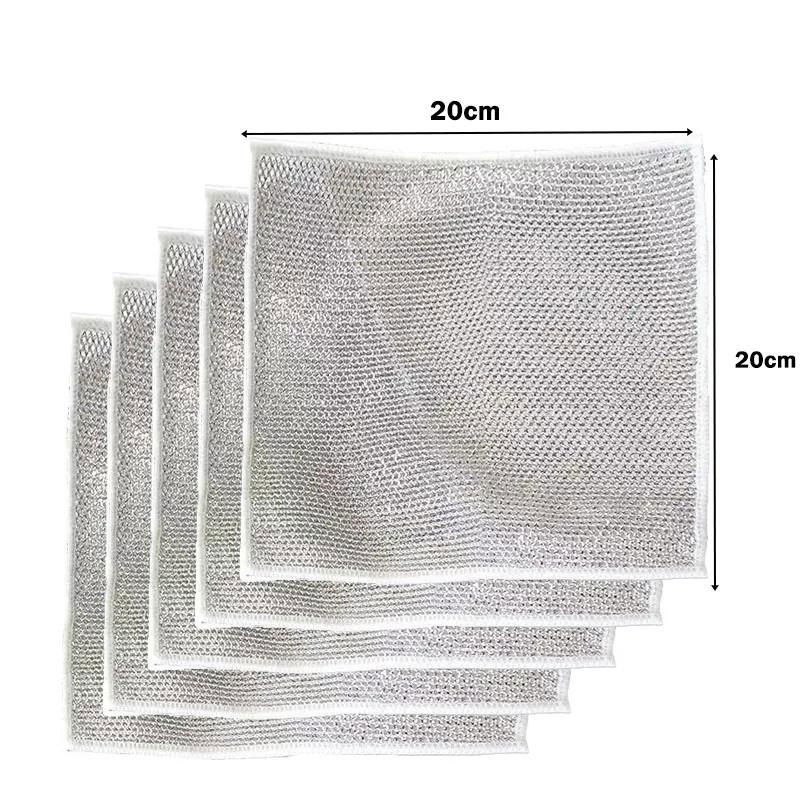 3Pcs Multifunctional Non-Scratch Wire Dish Cloth Dish Towel Dish Towel Dish Cleaning Scrub Cloth