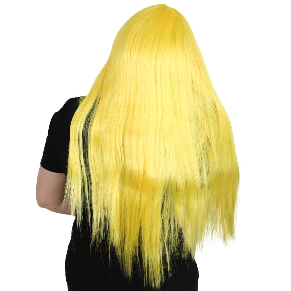 Kanekalon Fiber Synthetic Wig with Long Bangs / Yellow