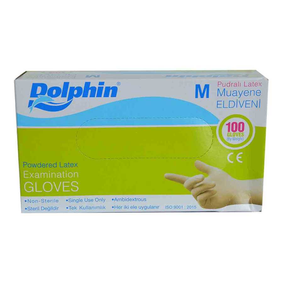 Powdered White Latex Examination Gloves Medium Size (M) 100 Pack