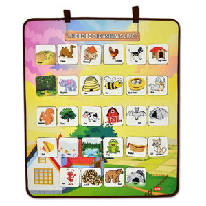 English Animals and Their Habitats Felt Velcro Wall Board , Educational Toy