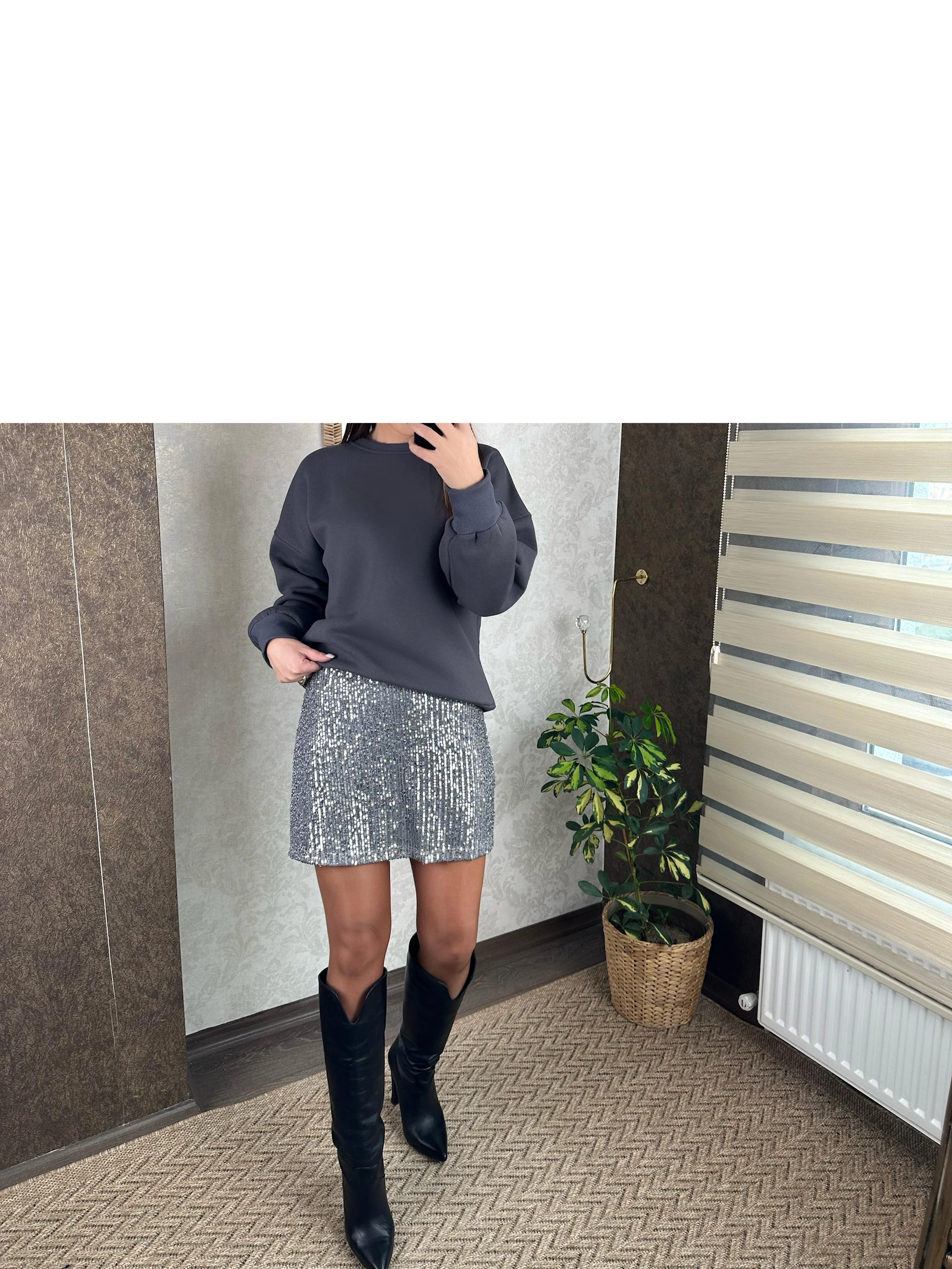 Sequin Sequin Skirt - Silver