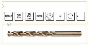 Machine Tool HSS-E Gold Series Inox Drill Bit 2 mm