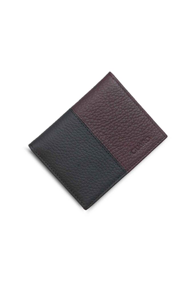 Matte Burgundy/Black Leather Men's Wallet