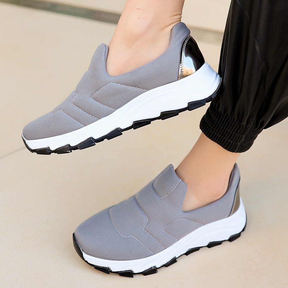 Gray Stretch Sneakers