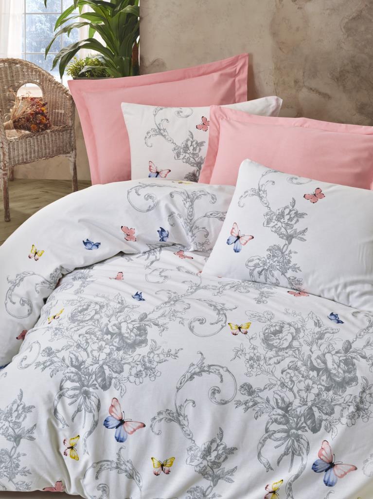 Ranforce Duvet Cover Double Cathi Salmon