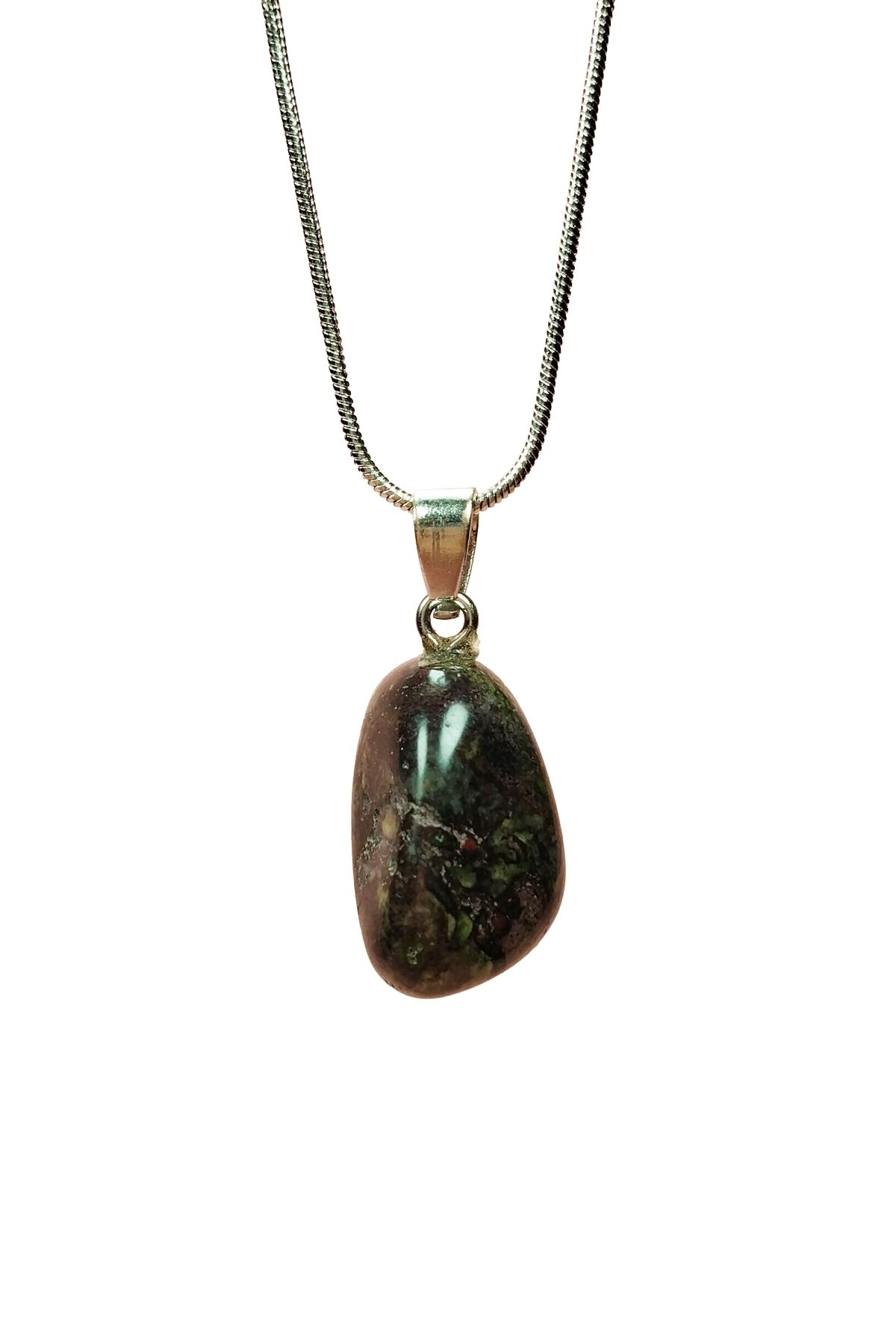 Anyolite Natural Stone Handmade Pendant with Chain: 2 cm Chain: 20 cm Boxed