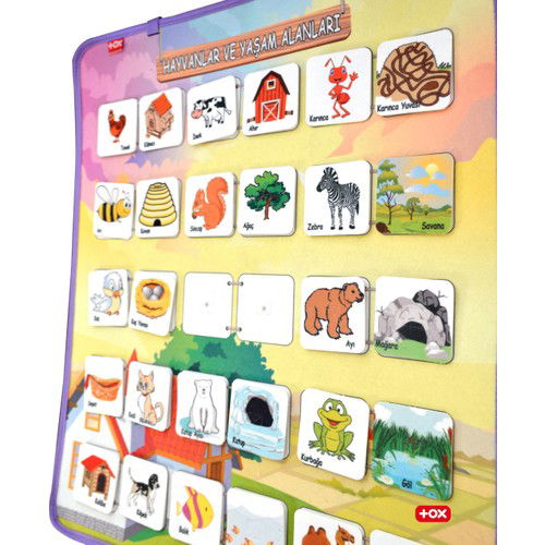 Animals and Their Habitats Felt Velcro Wall Board , Educational Toy