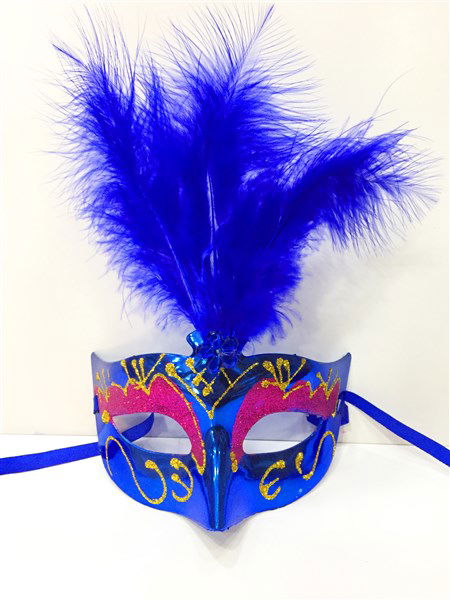 Colorful Feather Venetian Party Mask Mixed Color 12 Pcs