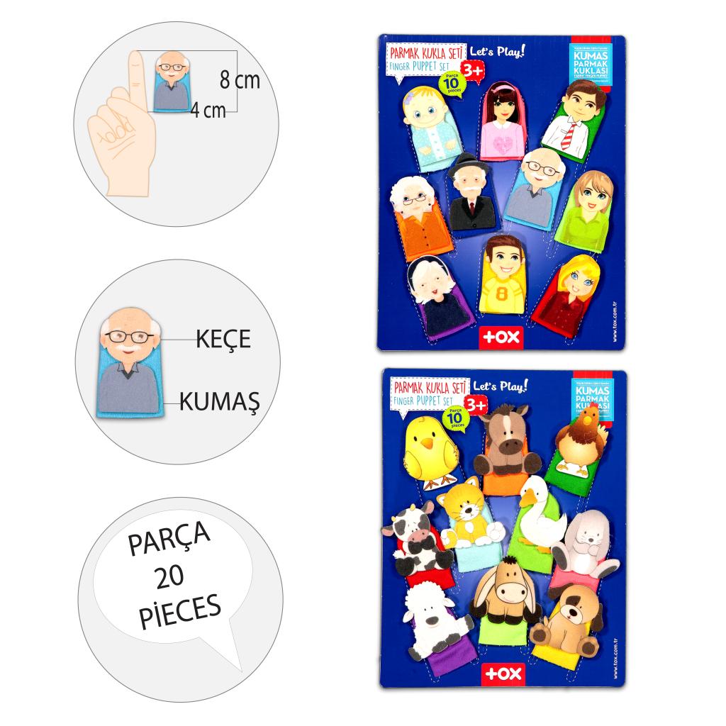 2 Sets - 20 Pieces Pets and Family Members Finger Puppet