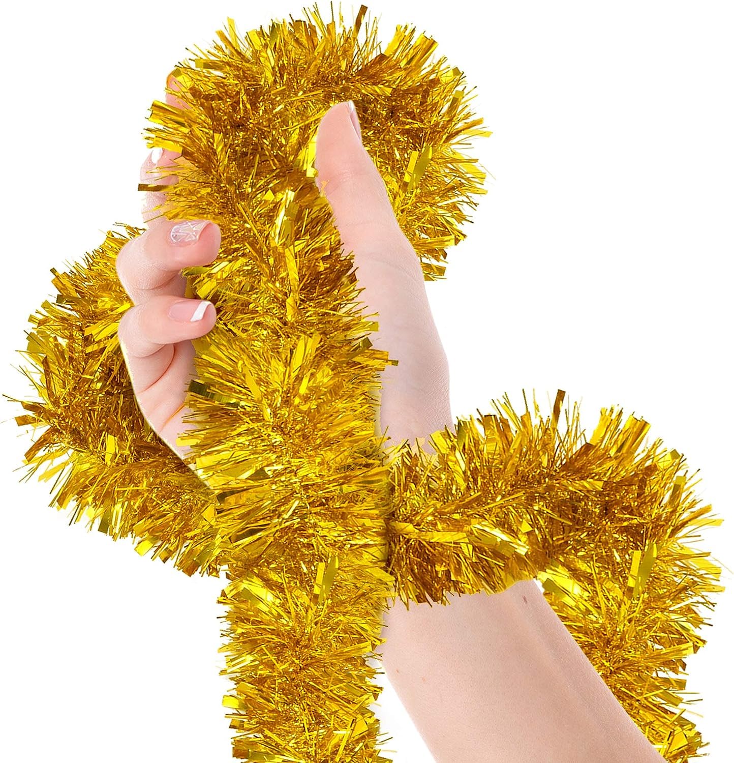 Glitter Ornament For Party 2 Meters Length 8 cm Width Gold Color Imported