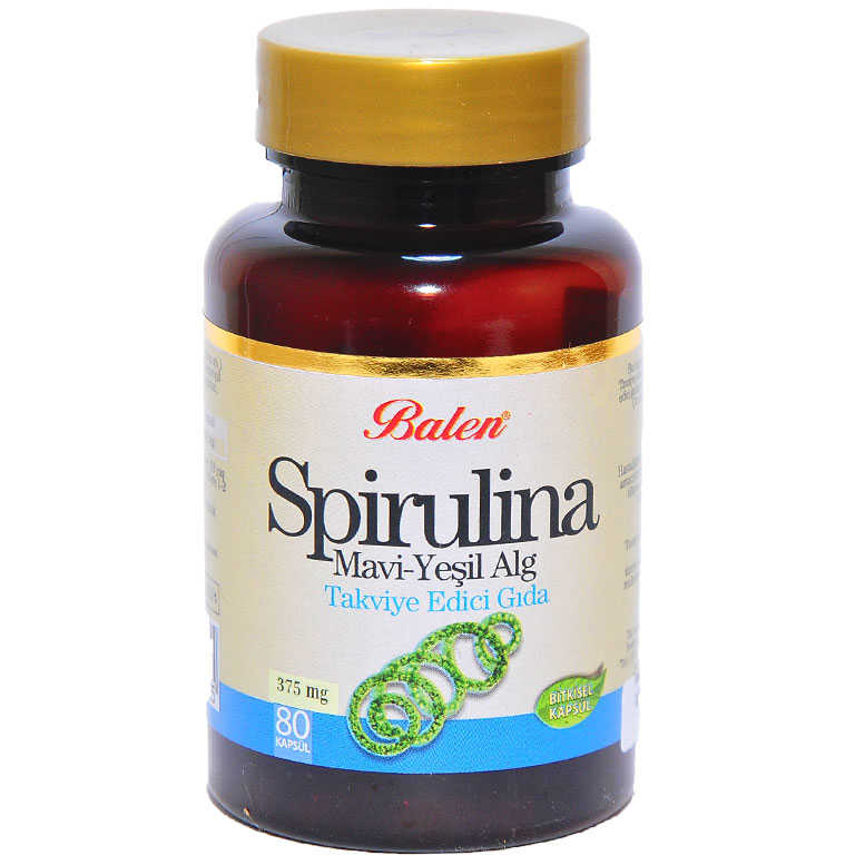 Spirulina Blue-Green Algae 80 Capsules