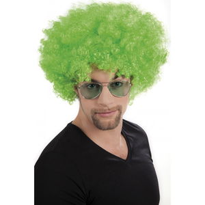 Green Color Curly Afro Bonus Wig