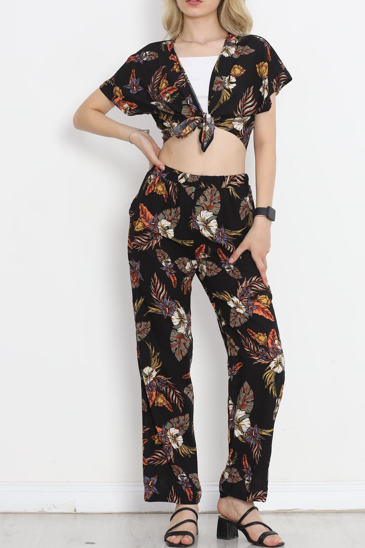 Patterned Suit Black Floral