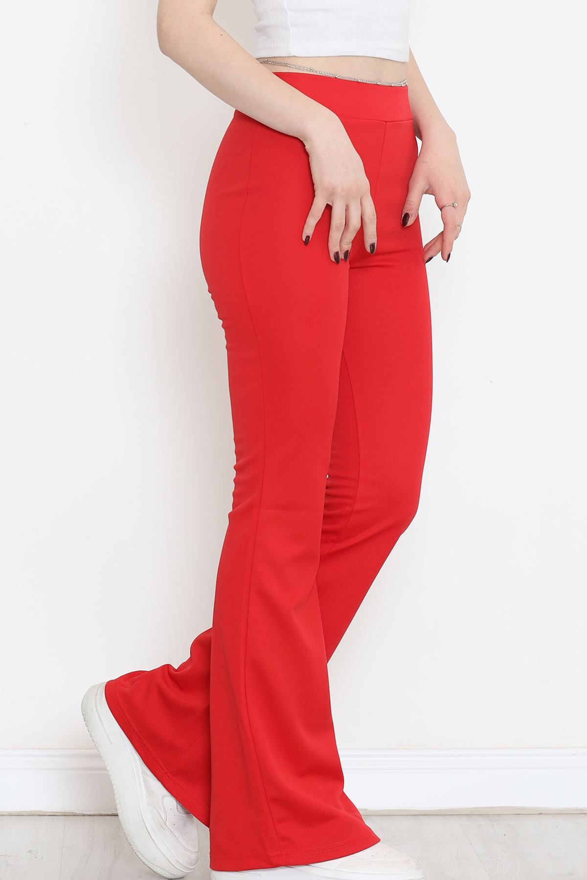 Flared Trousers Red