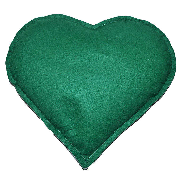 Heart Patterned Natural Rock Salt Pillow Green - Powder 2-3 Kg