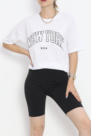 Printed Crew Neck T-Shirt White