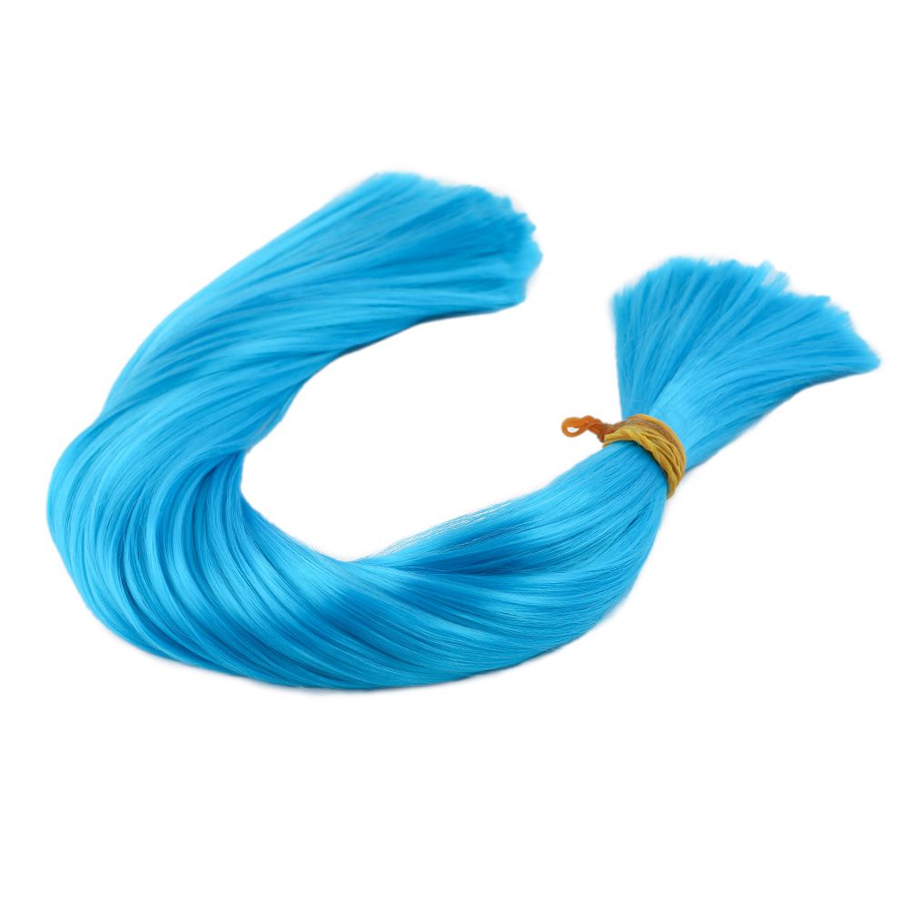 Turquoise Blue Multicolored Synthetic Gnarled Hair / 1Kg