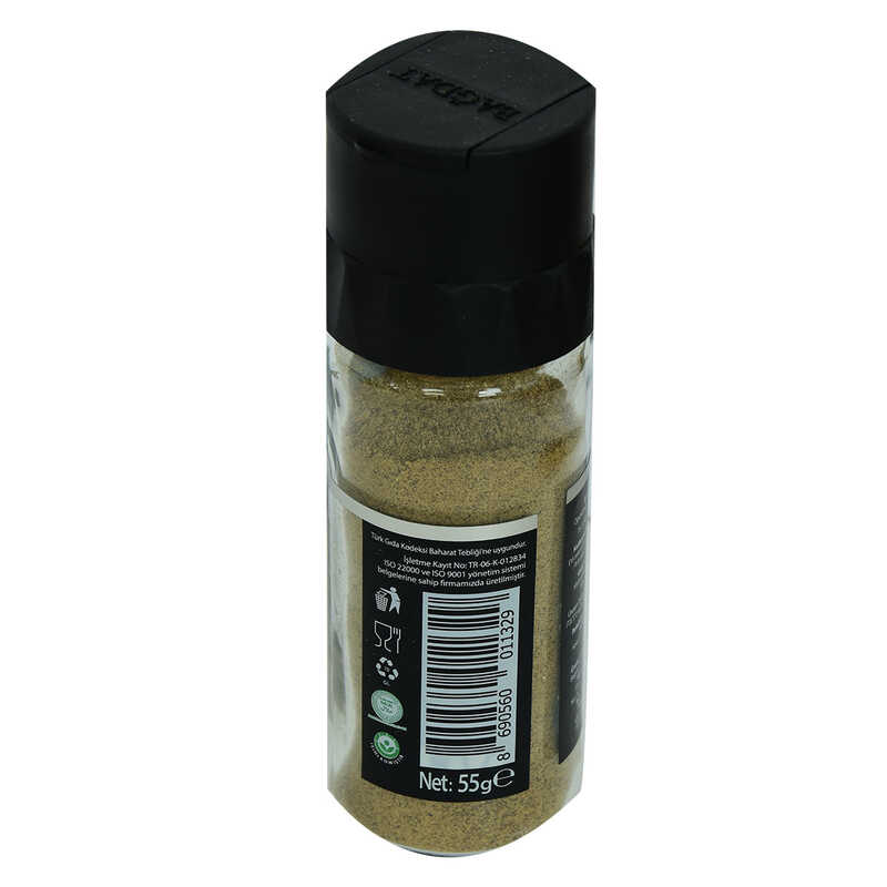 Glass Bottle with Salt Shaker Lid Natural Ground Black Pepper 55 Gr