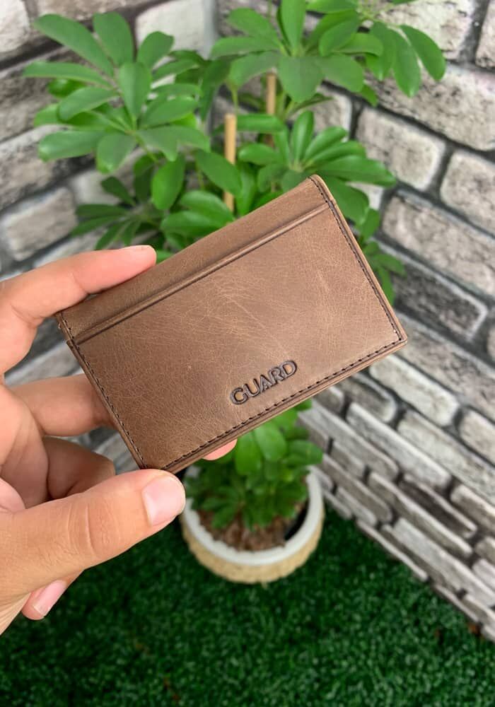 Antique Brown Leather Card Holder