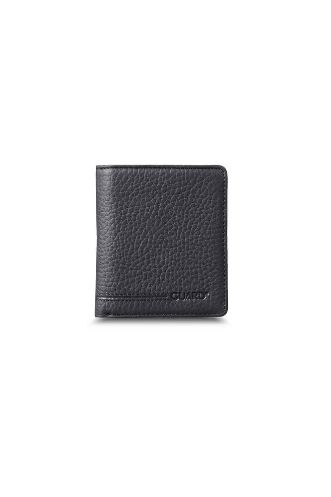 Matte Black Leather Men's Wallet with Coin Entry