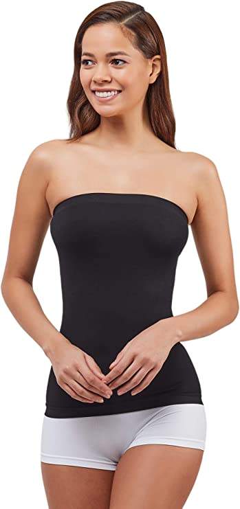 Elite Life Women's Seamless Strapless Women's Black Tank 852