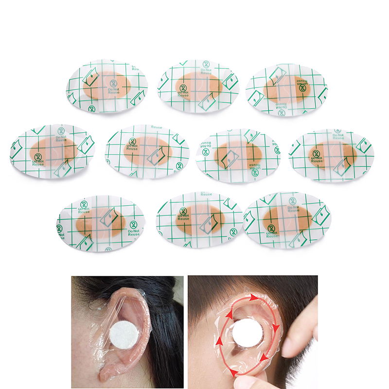 20Pcs Baby Bath Pool Ear Band -Transparent Waterproof Adhesive Tape Hairdressing Tape