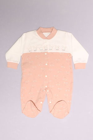 1-6 Month Baby Jumpsuit White Powder