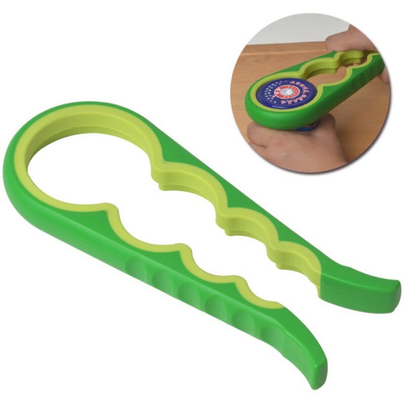 4-Function Plastic-Silicone Bottle Jar Lid Opener