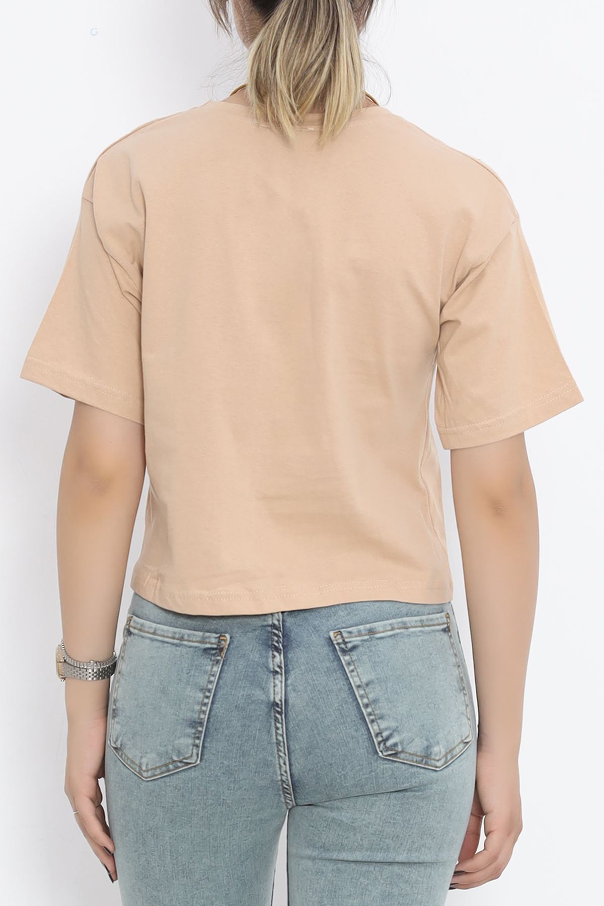 Printed Crop T-Shirt Mink